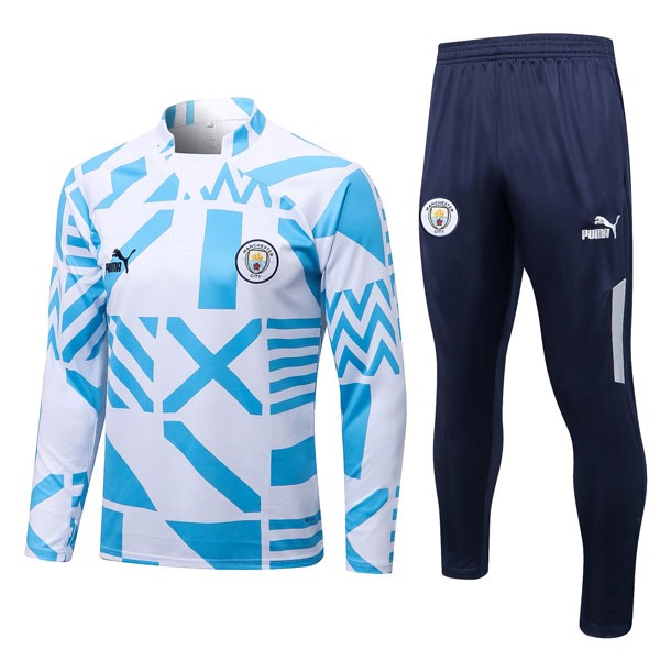 Sudadera De Training Manchester City 2022-23 Azul Blanco